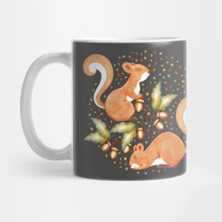 Acorn Foraging Red Squirrels Mug